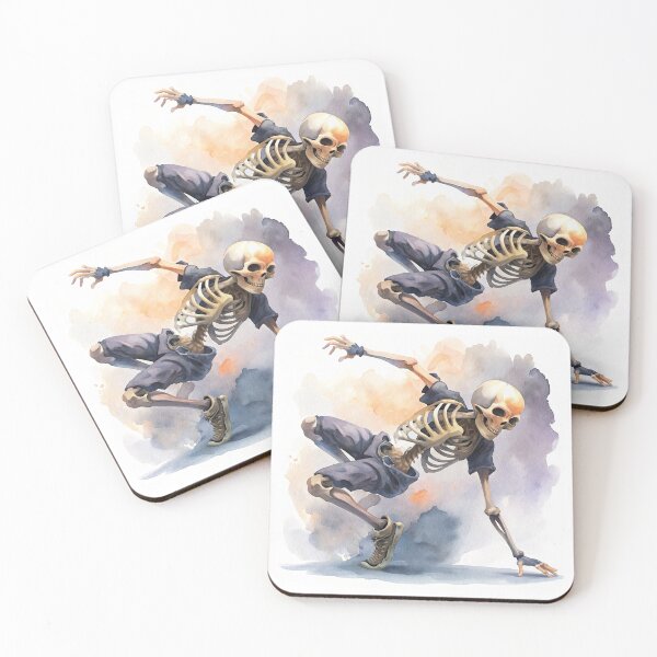 Item preview, Breakdance Skeleton in Streetwear – Watercolor Style designed and sold by Tanysha54.