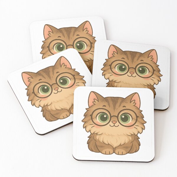 Item preview, Kawaii Smart Cat – Glasses & Big-Eyed Cuteness designed and sold by Pacika.