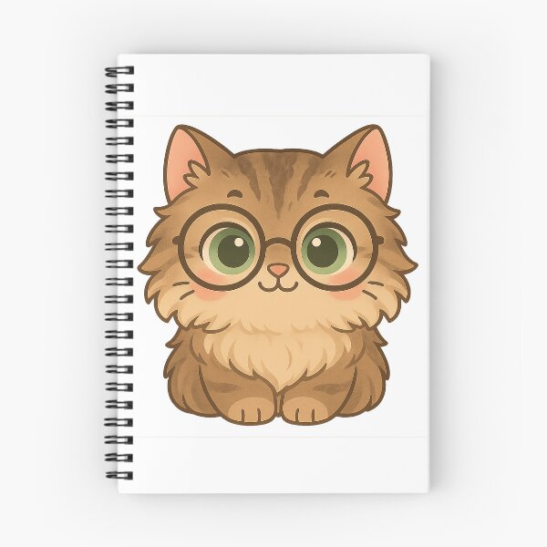 Item preview, Kawaii Smart Cat – Glasses & Big-Eyed Cuteness designed and sold by Pacika.