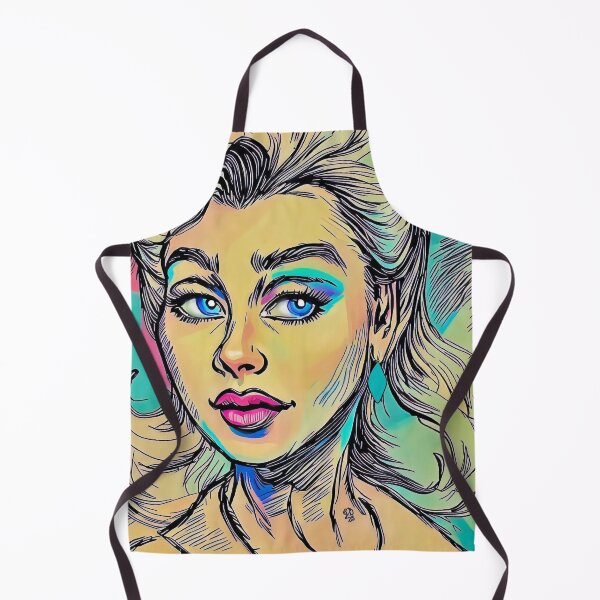Item preview, Fierce Blue-Eyed Retro Glam Retro Woman Portrait designed and sold by gleefulme.