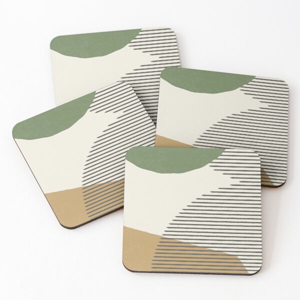 Item preview, Lines Colors Shapes - Gold Green designed and sold by moonlightprint.