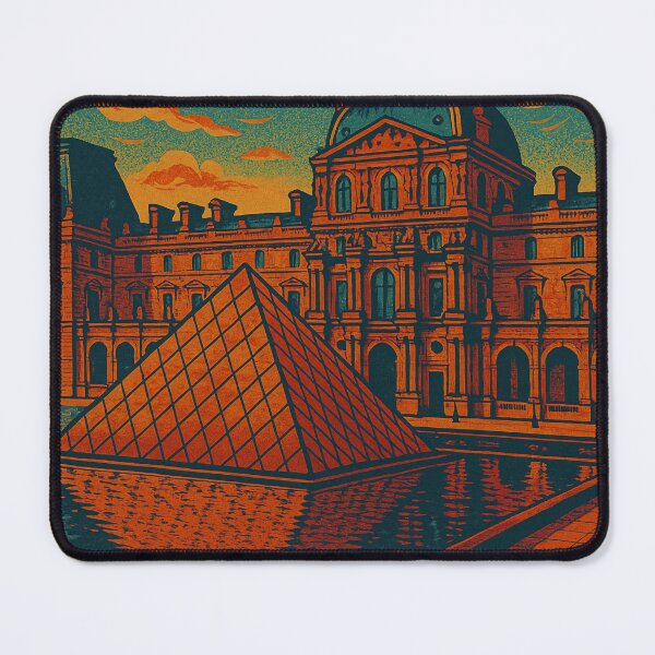 Item preview, Colorful Retro Pop Art Poster of The Louvre Museum | Paris Travel Wall Art | Vibrant Digital French Landmark Print | Vintage-Inspired Louvre Artwork designed and sold by PaintedPixels01.