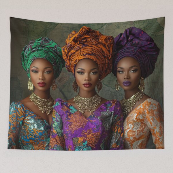 Item preview, Elegant African Women in Traditional Dress designed and sold by Myra365Art.