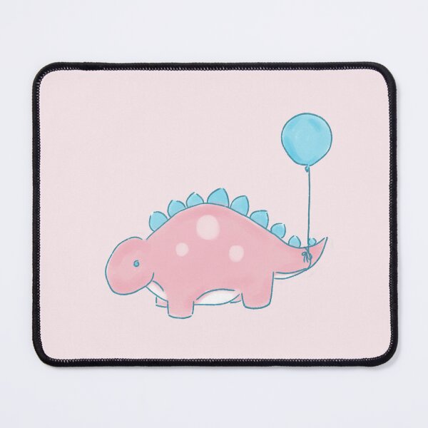 Item preview, Pink/Blue/White Dinosaur with a Blue Balloon Drawing designed and sold by SChristineBrink.