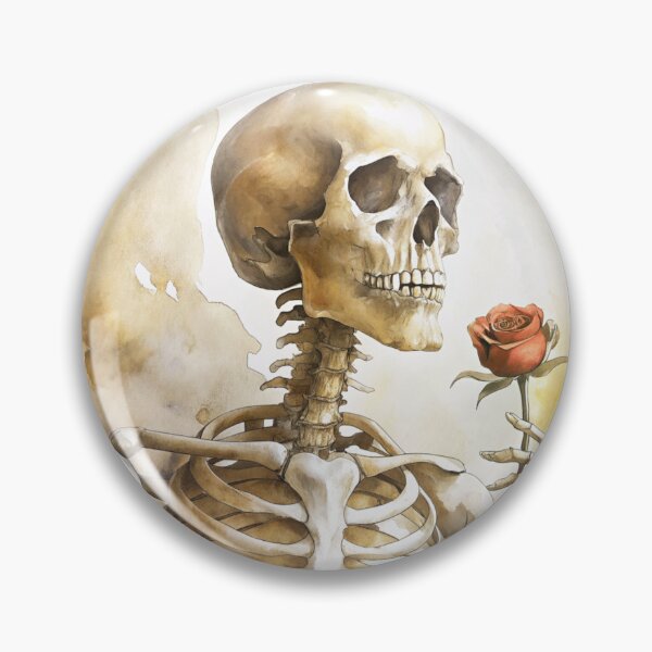 Item preview, Romantic Skeleton with Rose – Gothic Love in Watercolor designed and sold by Tanysha54.