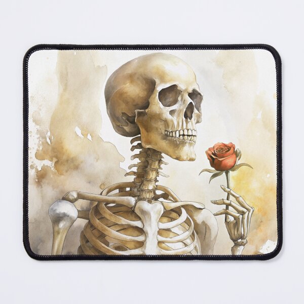 Item preview, Romantic Skeleton with Rose – Gothic Love in Watercolor designed and sold by Tanysha54.
