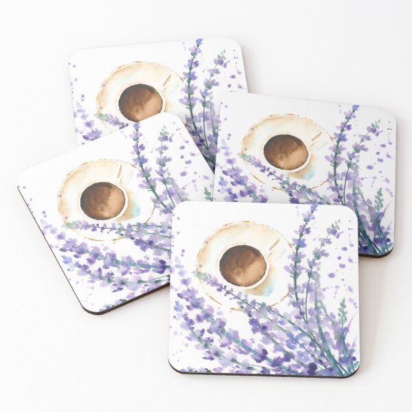 Item preview, Coffee and Lavender French Breakfast Loose Watercolor Painting designed and sold by Valerie Englehart.