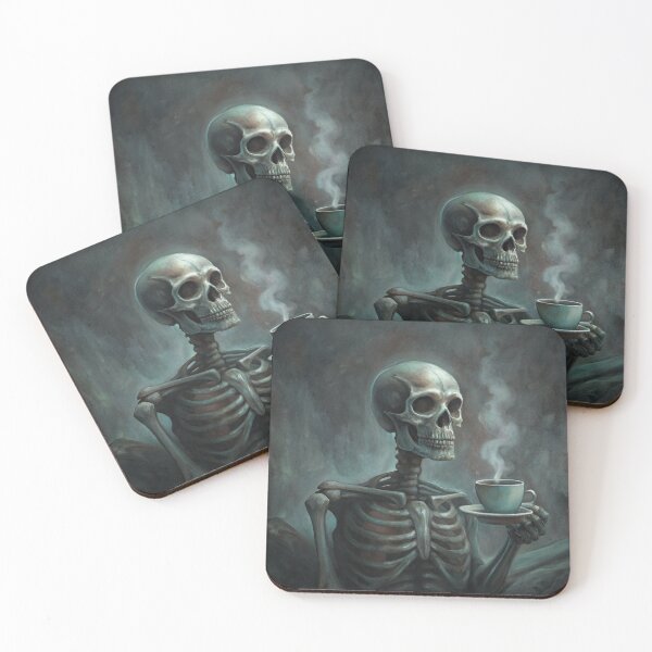 Item preview, Skeleton Coffee Break – Dark Gothic Art designed and sold by Tanysha54.