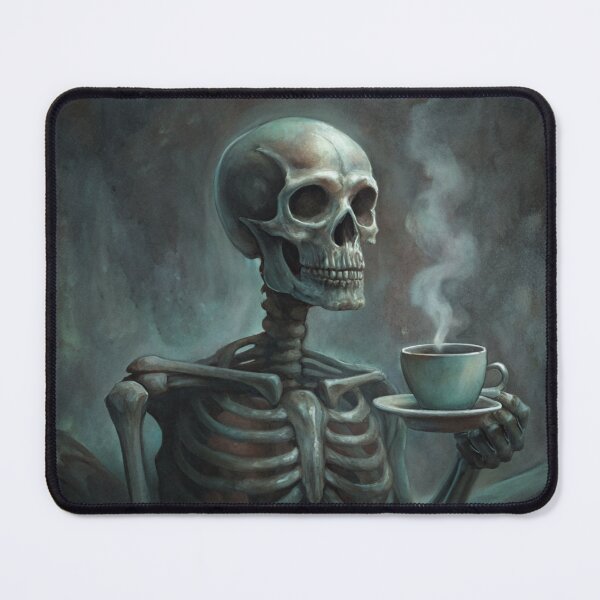 Item preview, Skeleton Coffee Break – Dark Gothic Art designed and sold by Tanysha54.