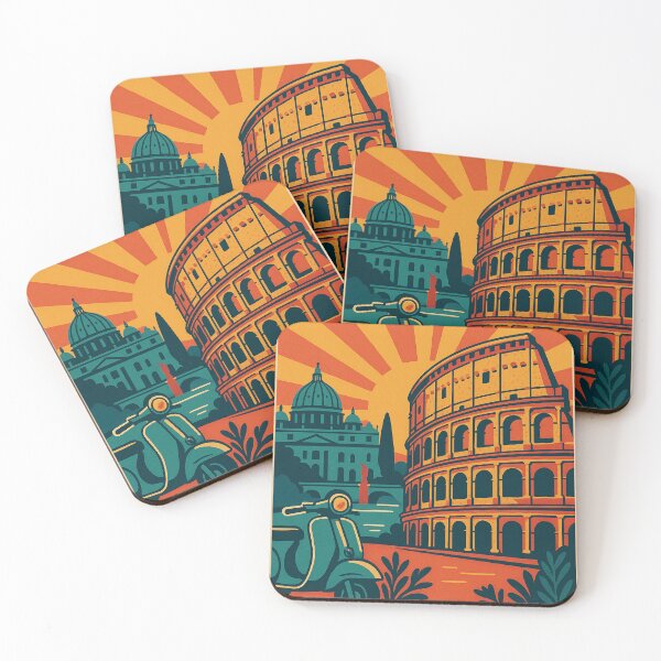 Item preview, Vibrant Digital Retro Pop Art Travel Poster Featuring Iconic Italy Landmarks | Vintage Style Italian Travel Artwork | Colorful Italy Wall Decor for Home & Office designed and sold by PaintedPixels01.