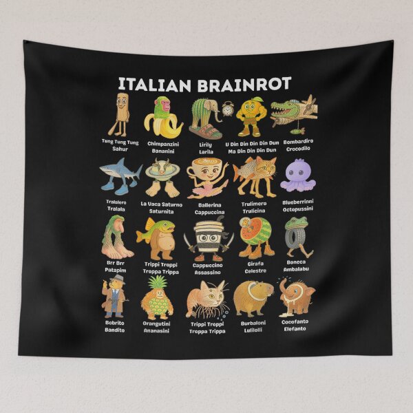 Item preview, Italian Brainrot Characters, Pastel Meme Cartoon Tee designed and sold by GenioFin.