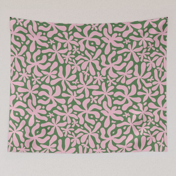 Item preview, Abstract Floral Pattern - Forest Green and Soft Blush  designed and sold by Millefolia Design .