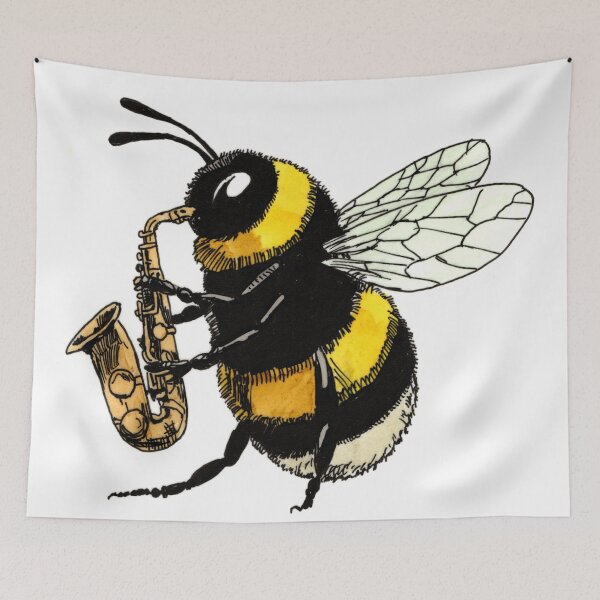 Item preview, Bee on the Sax designed and sold by Scribbles & Doodles by Jinx.