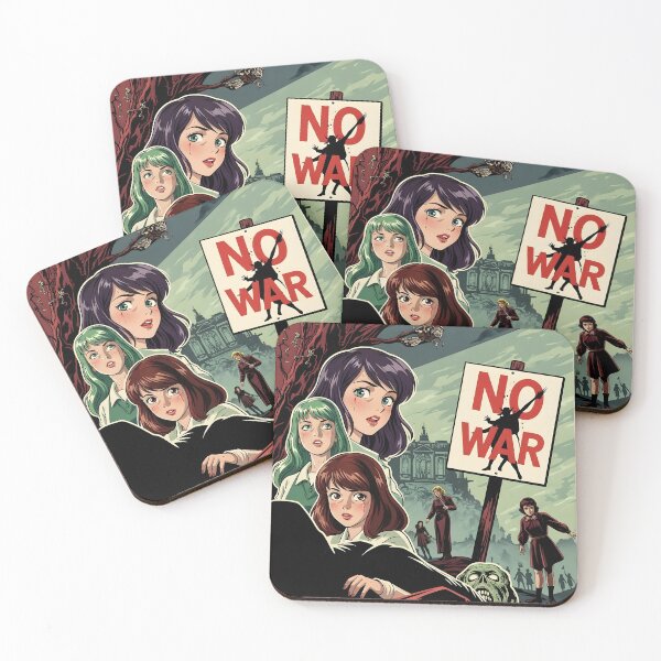 Item preview, Anime girls with no war sign retro horror movie poster designed and sold by rafalZielinski.