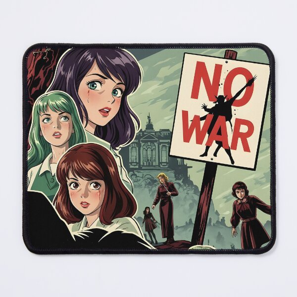 Item preview, Anime girls with no war sign retro horror movie poster designed and sold by rafalZielinski.