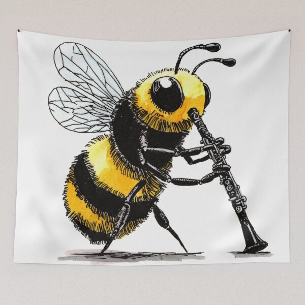 Item preview, Bee on the Clarinet designed and sold by Scribbles & Doodles by Jinx.