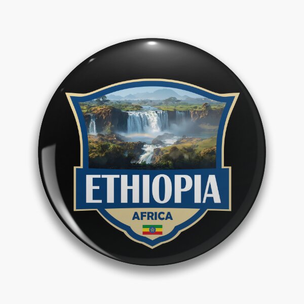 Item preview, Ethiopia Illustration Retro Badge designed and sold by KrisSidDesigns.