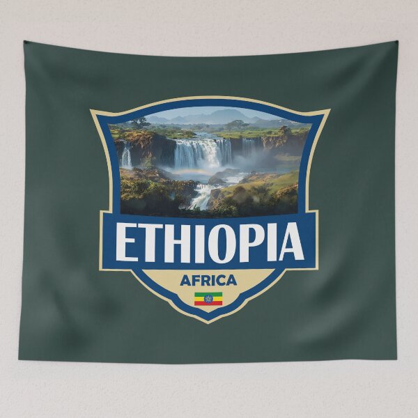 Item preview, Ethiopia Illustration Retro Badge designed and sold by KrisSidDesigns.