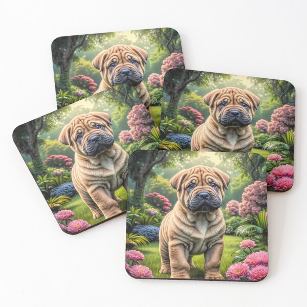 Item preview, Simba Shar Pei Puppy Portrait Painting designed and sold by Heart and Soul Studio.