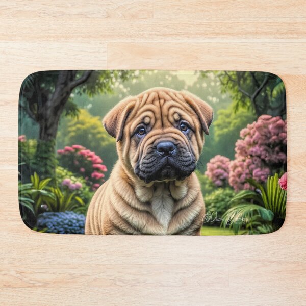 Item preview, Simba Shar Pei Puppy Portrait Painting designed and sold by Heart and Soul Studio.