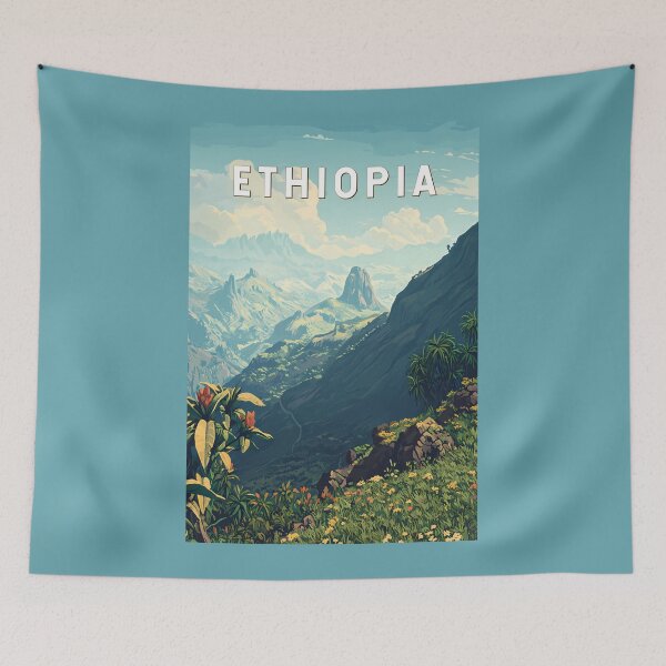 Item preview, Ethiopia Illustration Travel Art Vintage designed and sold by KrisSidDesigns.