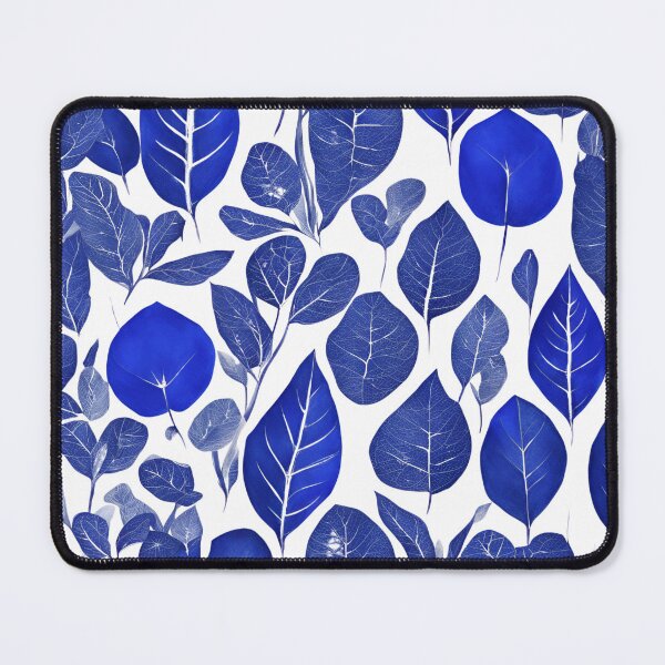 Item preview, Seamless Pattern of Artistic Blue Leaves on a White Background designed and sold by Rue Market.