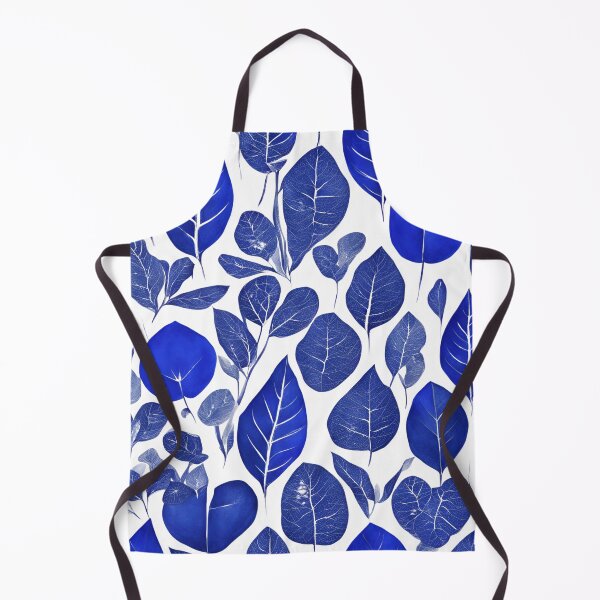 Item preview, Seamless Pattern of Artistic Blue Leaves on a White Background designed and sold by Rue Market.
