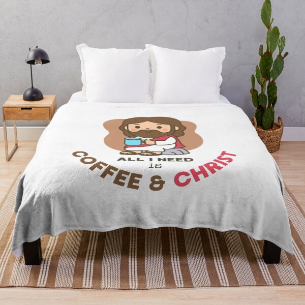 Item preview, All I Need Is Coffee and Christ – Cute Christian Coffee Jesus Cartoon designed and sold by BibleProject.
