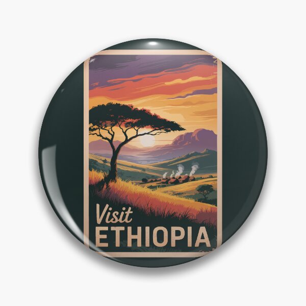 Item preview, Ethiopia Sunset Travel Art Vintage designed and sold by KrisSidDesigns.