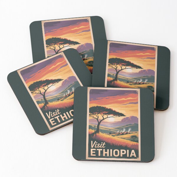 Item preview, Ethiopia Sunset Travel Art Vintage designed and sold by KrisSidDesigns.
