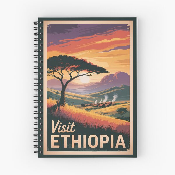Item preview, Ethiopia Sunset Travel Art Vintage designed and sold by KrisSidDesigns.