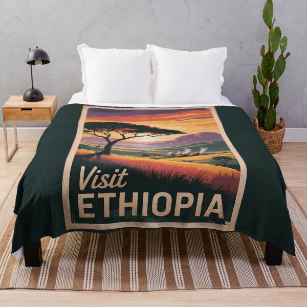 Item preview, Ethiopia Sunset Travel Art Vintage designed and sold by KrisSidDesigns.