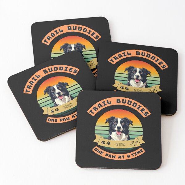 Item preview, Trail Buddies – Border Collie Hiking designed and sold by Fikuall.