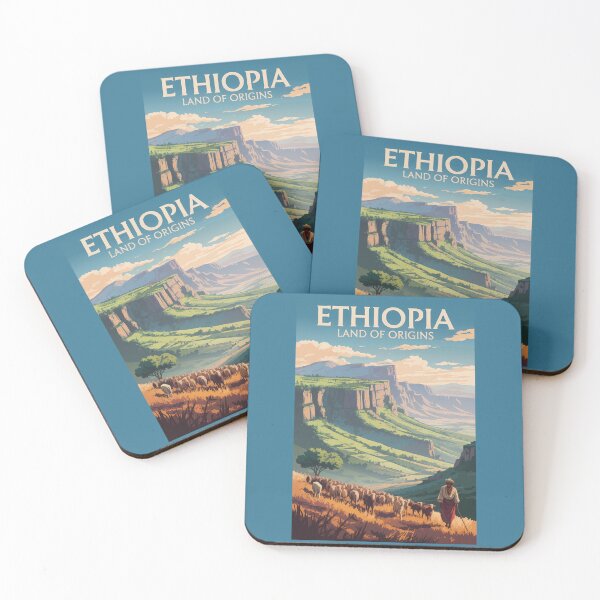 Item preview, Ethiopia Shepard Herd Travel Art Vintage designed and sold by KrisSidDesigns.