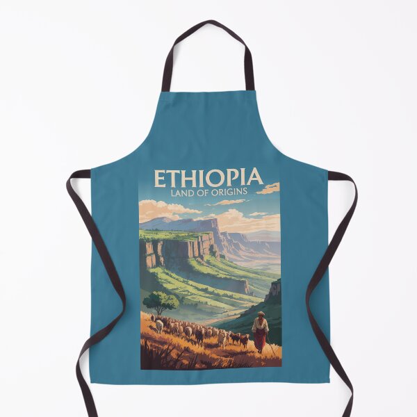 Item preview, Ethiopia Shepard Herd Travel Art Vintage designed and sold by KrisSidDesigns.