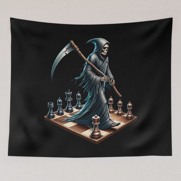 Item preview, The Grim Reaper walks across a chessboard. designed and sold by ReneMM.