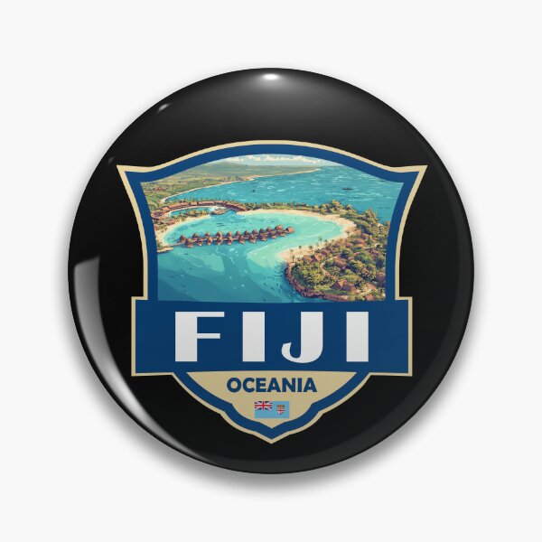 Item preview, Fiji Illustration Retro Badge designed and sold by KrisSidDesigns.