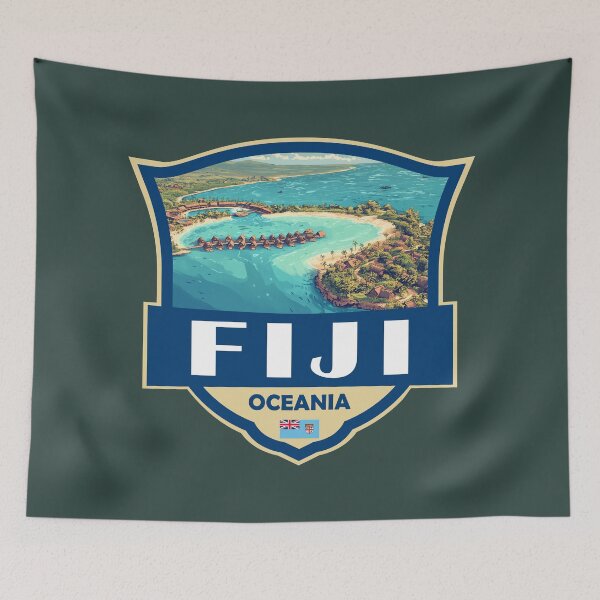 Item preview, Fiji Illustration Retro Badge designed and sold by KrisSidDesigns.