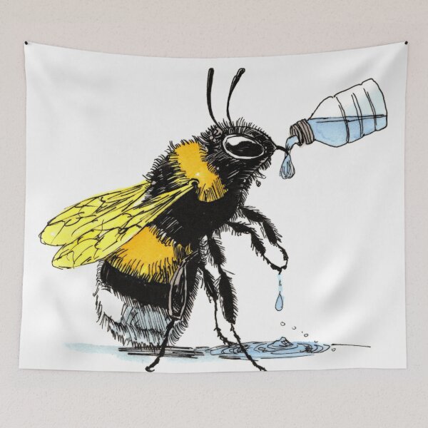 Item preview, Thirsty Bee designed and sold by Scribbles & Doodles by Jinx.