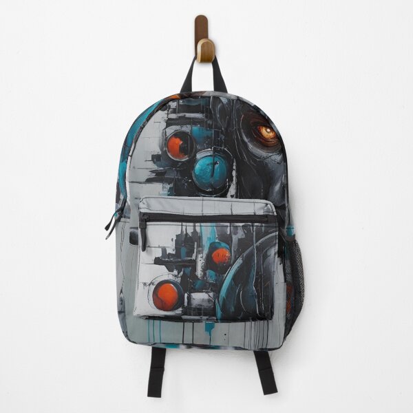 Item preview, Abstract Portrait of Futuristic Robotic Face with Digital Elements and Vibrant Colors designed and sold by Rue Market.