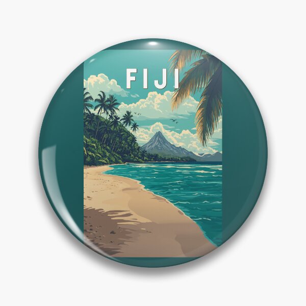 Item preview, Fiji Illustration Travel Art Vintage designed and sold by KrisSidDesigns.
