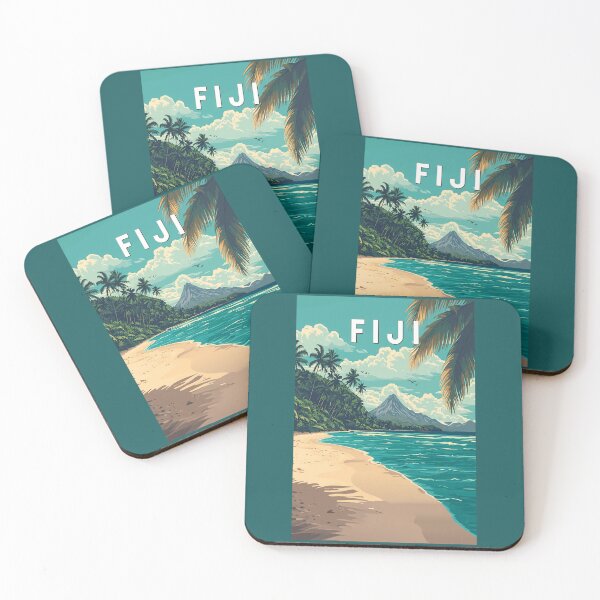 Item preview, Fiji Illustration Travel Art Vintage designed and sold by KrisSidDesigns.