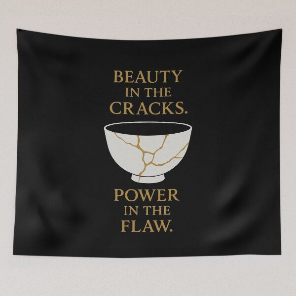 Item preview, Kintsugi-Inspired Quote Poster World Without Flaws Series designed and sold by Elizarfa.