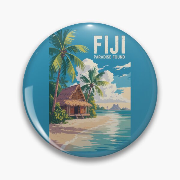 Item preview, Fiji Beach Hut Travel Art Vintage designed and sold by KrisSidDesigns.