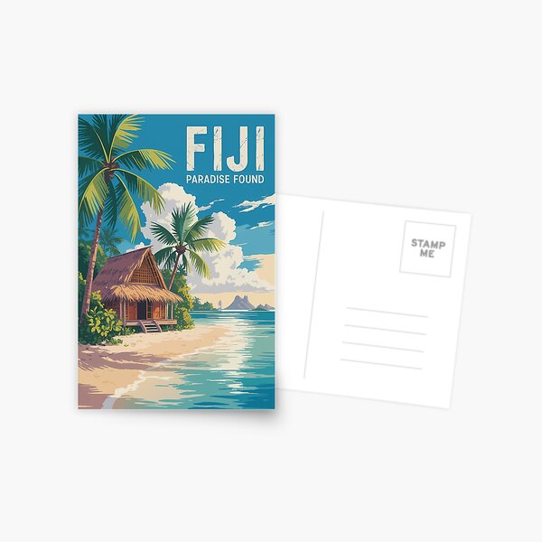 Item preview, Fiji Beach Hut Travel Art Vintage designed and sold by KrisSidDesigns.