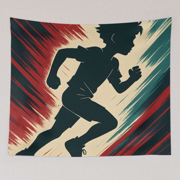 Item preview, Dynamic Running Silhouette Art – Retro Speed Motion Poster Design designed and sold by AbstractAuraArt.