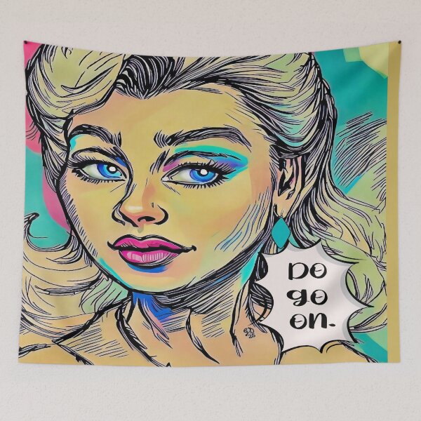Item preview, Blonde Woman Pop Art Sass Portrait designed and sold by gleefulme.