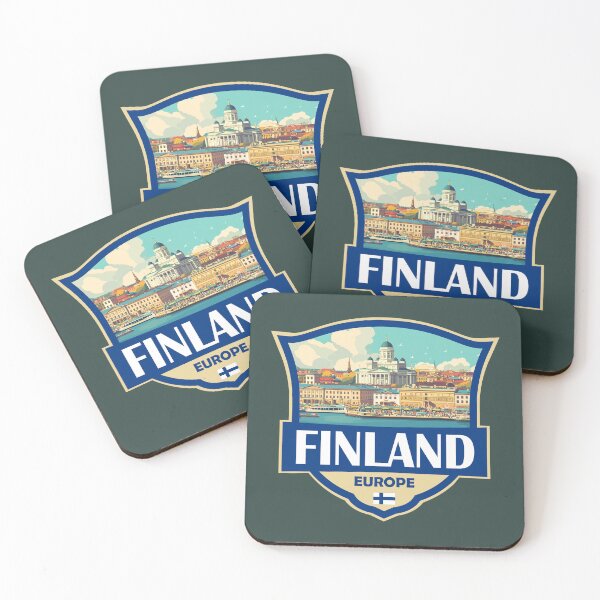 Item preview, Finland Illustration Retro Badge designed and sold by KrisSidDesigns.