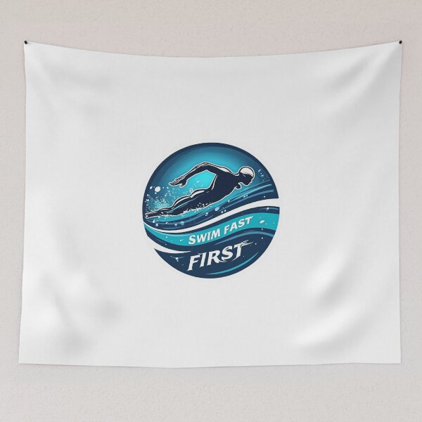 Item preview, Swim Fast First – Triathlon Start Strong Sticker designed and sold by Triathlongram.