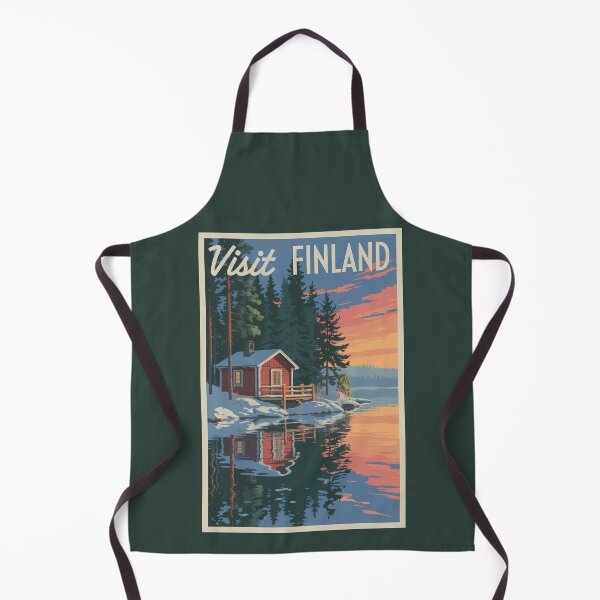 Item preview, Finland Lake Travel Art Vintage designed and sold by KrisSidDesigns.
